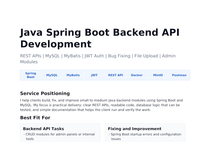 build java spring boot backend services mysql jwt rest api